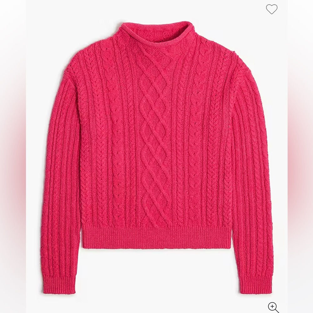 NWT j crew mock neck cable knit sweater small